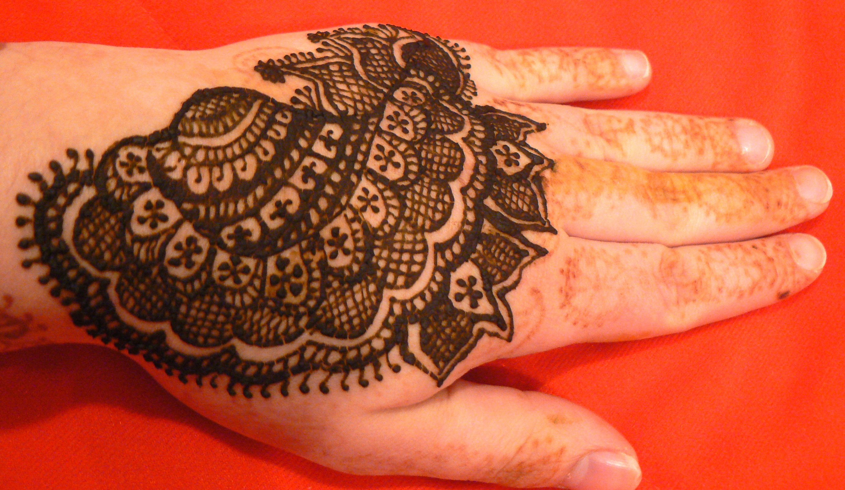 Henna hand checkered design
