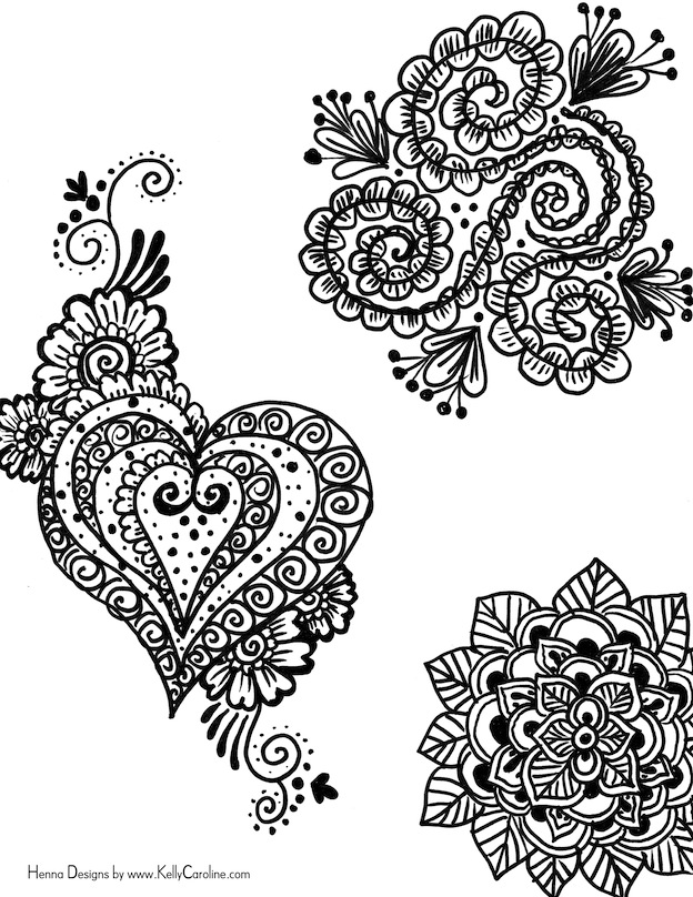 free henna ebook sample kelly caroline henna designs hearts flowers
