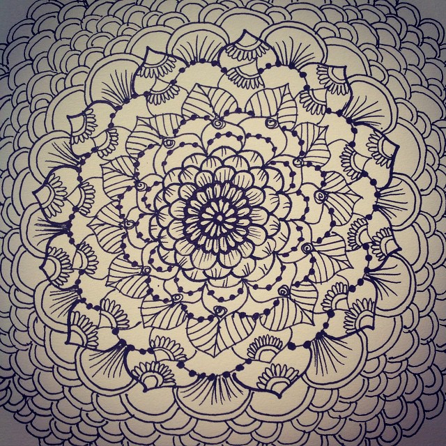 (( Mandala for dayzz )) I love to draw mandalas for a number of reasons but mainly because its excellent practice for henna tattoo designs and because its so relaxing. ️ #henna #hennas #tattoo #tattoos #tattoodesign #design #detroit #ypsi #ypsilanti #michigan #mandala #mehndi #kellycaroline #drawing #art #artist #blackandwhite #ink #pen #paper #sketch #flower #flowers #michiganinstagrammers #circles #relax