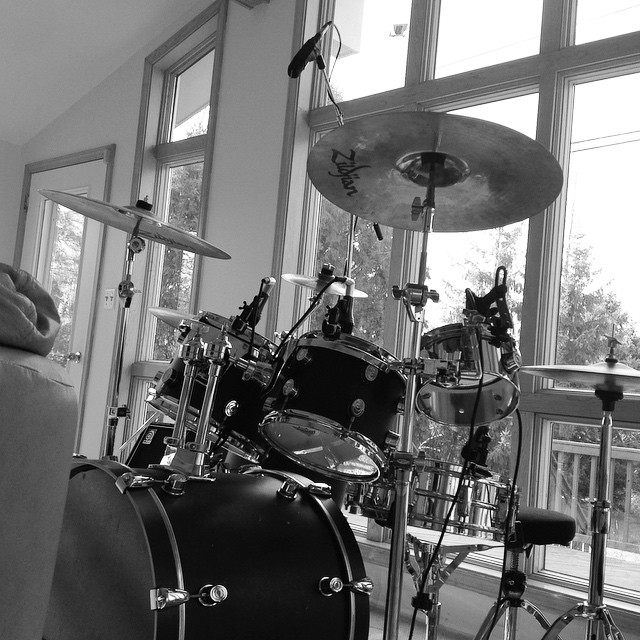 Recording day.. #drums #drumming #drummer #drum #music #recording #musicians #musical #blackandwhite #zildjian #cymbal #cymbals #brass #metal #michigan
