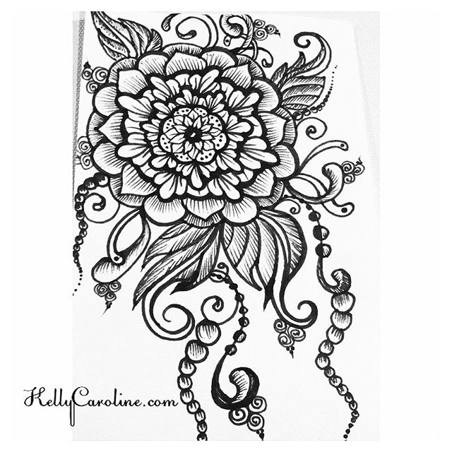 I enjoyed drawing this one today - especially the leaves . . . #tattoodesign #henna #hennas #ypsi #ypsilanti #detroit #michigan #michiganartist #kellycaroline #mehndi #mehndidesign #tattoo #tattoos #tattoodesigns #drawing #mandala #flower #flowers #ink #yoga #yogi #sketch_daily #artstagram #instartlovers #art_spotlight #justartspiration #arts_help #art_worldly #blxckmandalas