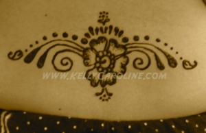 flora design, back tattoo, henna
