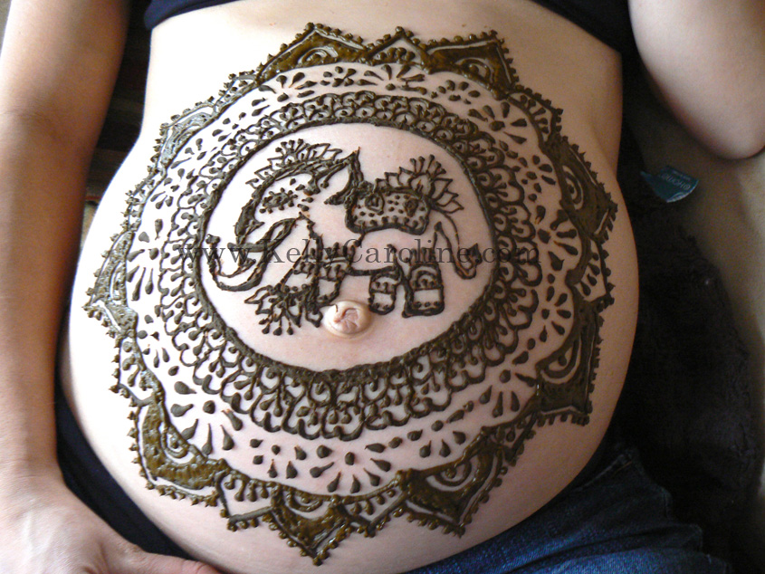 pregnant belly, henna design, kelly caroline, michigan artist