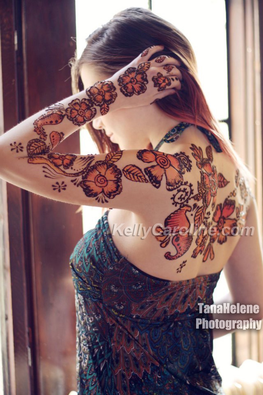 henna tattoo, artist, michigan, henna back, flowers