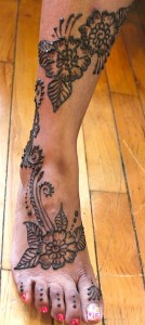 floral henna foot design, henna detroit michigan