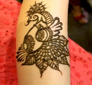peacock henna design