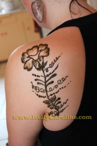 floral henna tattoo, flower henna design, shoulder henna
