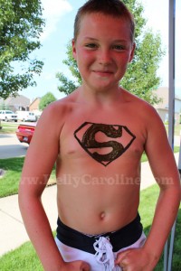 henna tattoo, superman logo, michigan party