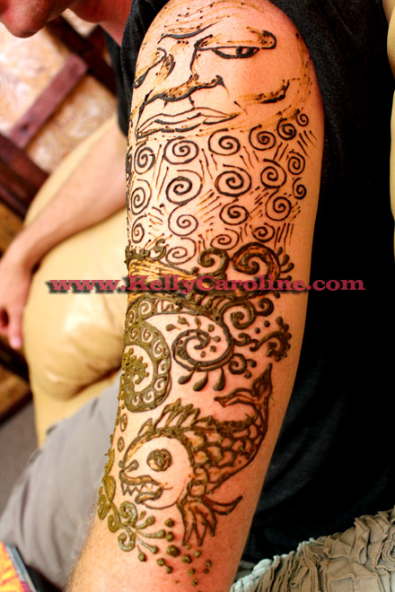 henna man design, fish henna, sublime henna design