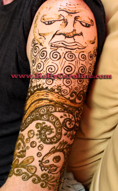 sun henna design, man design, sublime box cover, fish henna