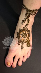 henna ankle tattoo, floral henna foot design