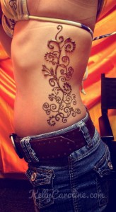 Henna design on the side,vine henna, henna on ribs, flows henna tattoo