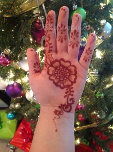 Henna tattoo on hand 