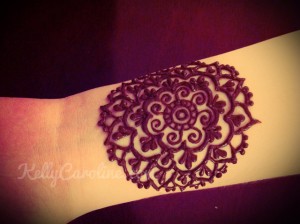 mandala henna tattoo on wrist