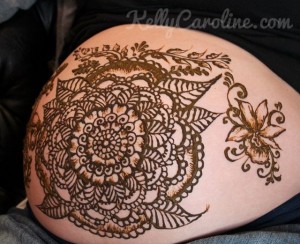 Baby belly henna design