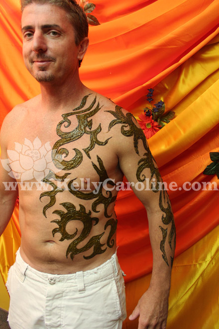 tribal body tattoo, men henna, design, tattoo trial
