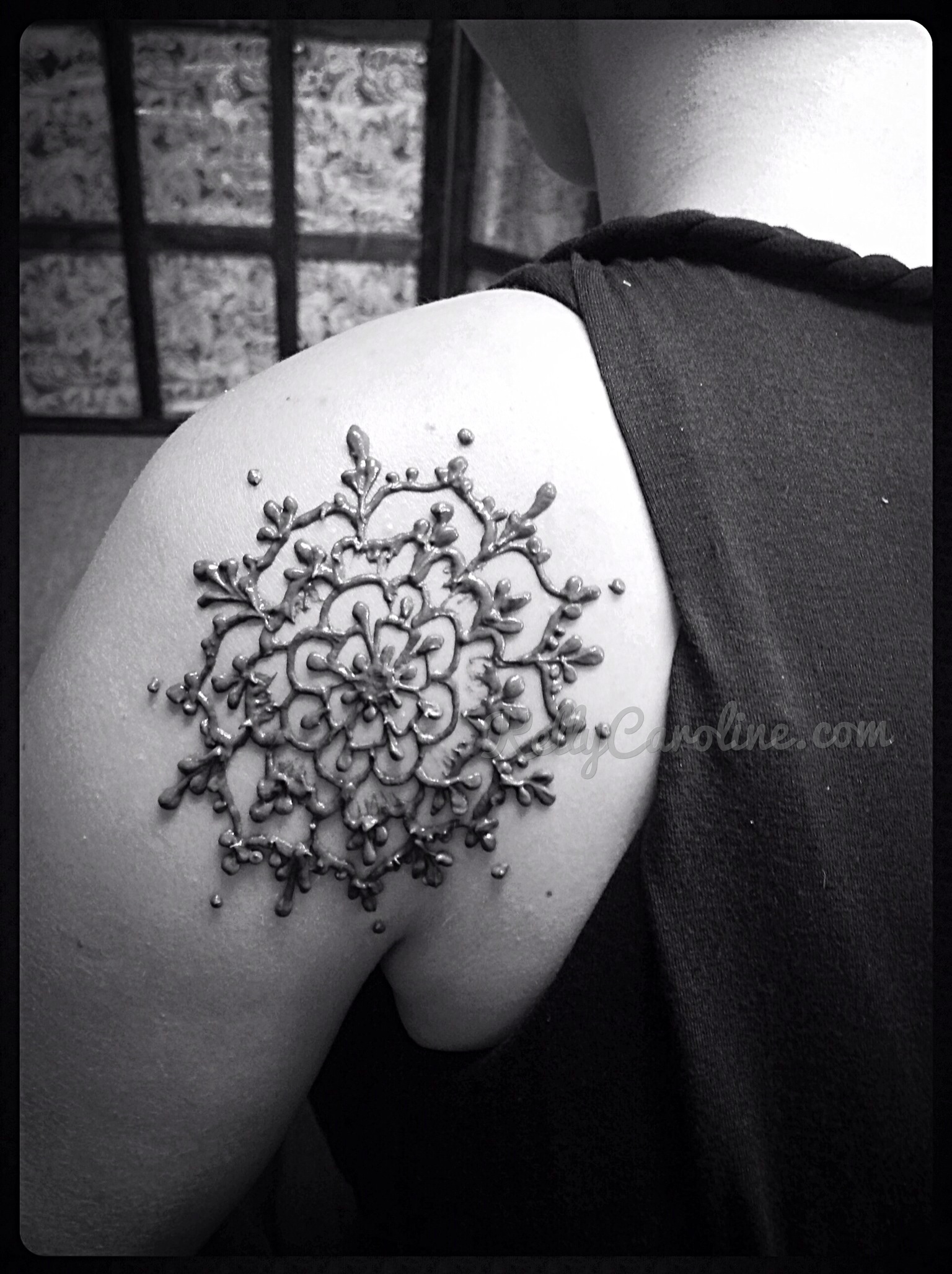 shoulder, mandala , henna tattoo