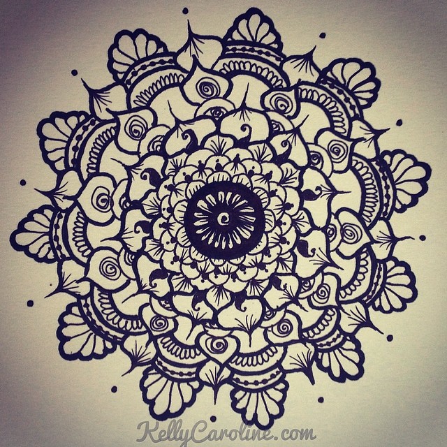 Morning mandala drawing … #mandala #henna #drawing #art #ypsilanti #kellycaroline #floral #ink #tattoodesign