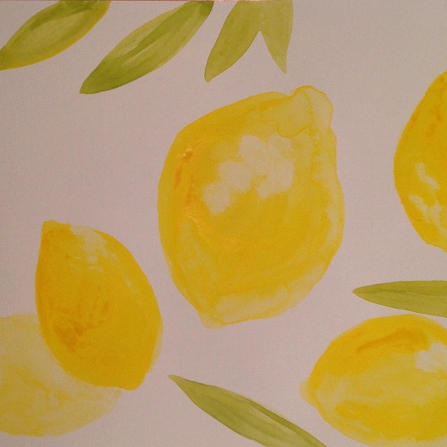 lemn#lemons #yellow #happy #watercolors #kellycaroline #painting #paints #green #fruit #art #fun