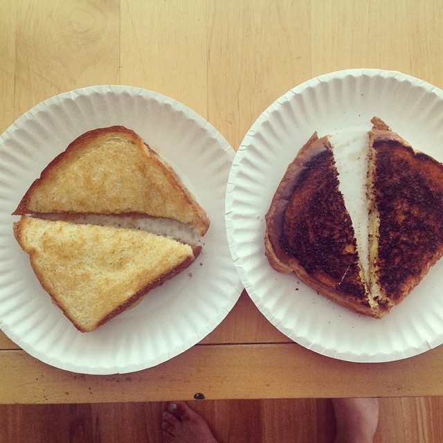 Which grilled cheese did I forget about? #grilledcheese #fail #cookingisHARD #artist #boo #cooking #food #burnt #toast #lunch