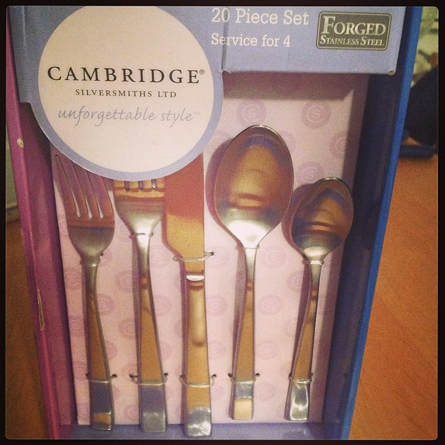Such an adorable gift..for our 5th wedding anniversary, my sweet husband found & bought a set of our original silverware set we bought (which at the time was a real splurge)  #anniversary #gift #5yearanniversary #kellycaroline #love #marriage #wedding #present #gifts #silver #silverware #cambridge #wife #husband