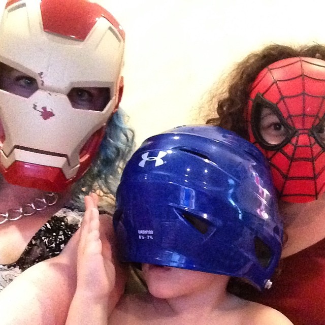 Normal day #4yearoldfun #spiderman #ironman #marvel #karate #helmetninja #kellycaroline #spidergirl #ironlady