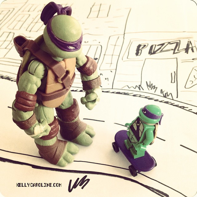 "Oh, you again.." #lego #donatello #toys #ninja #turtle #teenagemutantninjaturtles #tmnt #ninjaturtles #green #purple #comic #skateboard #legos #nickelodeon