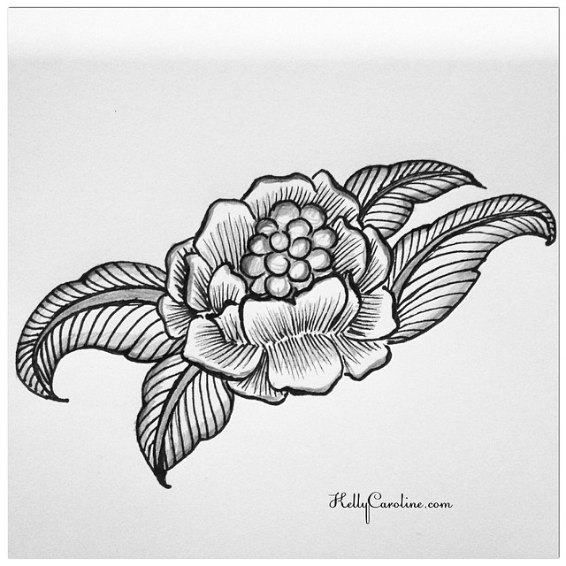 a new black and white flower drawing#drawing #art #artist #tattoo #tattoos #tats #kellycaroline #henna #hennadesigns #hennatattoo #style #flowers #floral #blackandwhite #black #white #sketch #sketchbook #ypsi #ypsilanti #michigan #design #leaves #peony