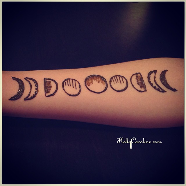 Phases of the moon henna design from tonight’s party.