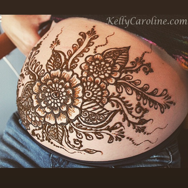 The perfect gift for the mommy to be in your life. Gift certificates available for henna at the salon . Special :: ALL baby belly designs are $25 off until 12/31/14 – not ready to have it done now? this offer is for gift certificates, too!
