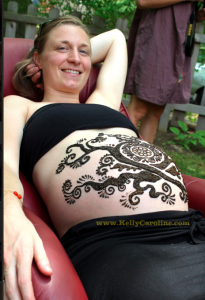 henna tree tattoo design for baby belly