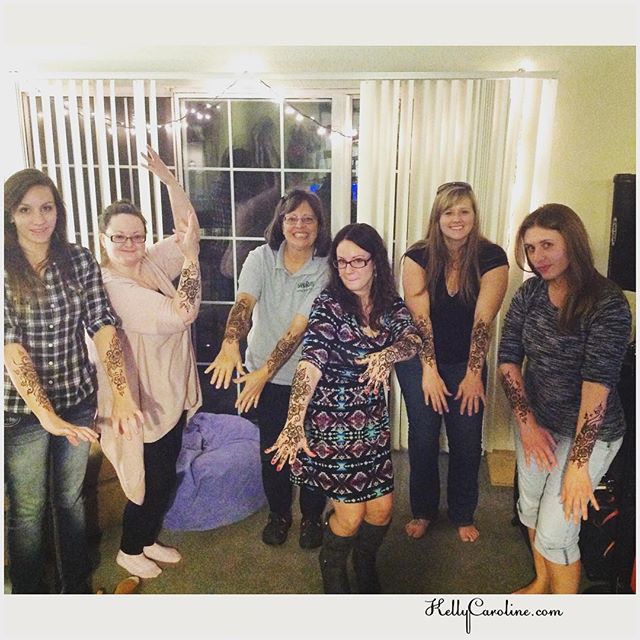 Wedding party tonight for these lovely ladies – a bride and her whole bridal party got henna done for the wedding