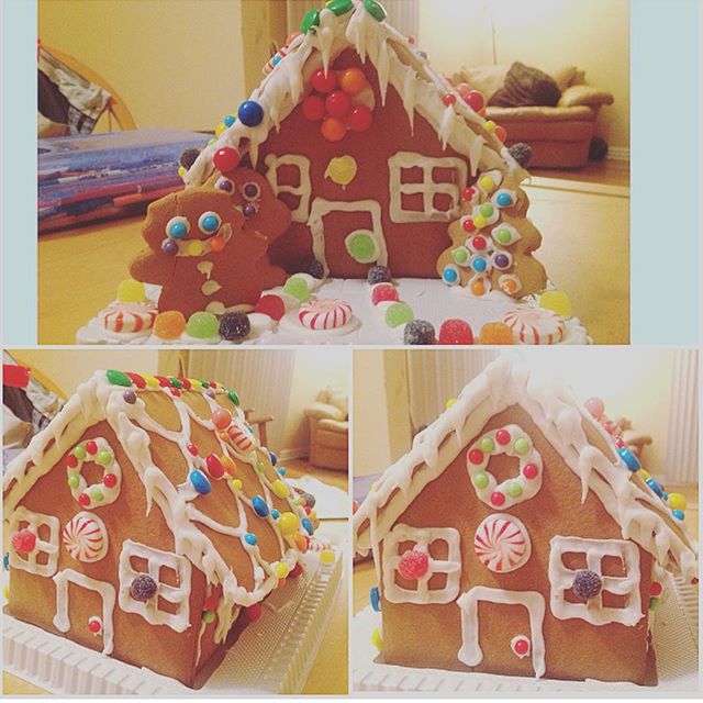 Our gingerbread house – i did the icing piping and my lil buddy did the decorating- for being not even 6 years old yet, i think he did a great job