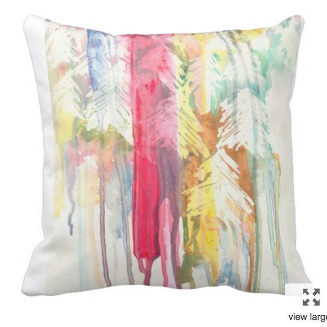 My feather watercolor printed pillow is available on @zazzle  ️️link in profile️️ #watercolor #watercolors #pillow #sale #rainbow #feathers #zazzle #print #screenprint #paint #painted #ypsi #ypsil #detroit #michigan #instartlovers #art_worldly