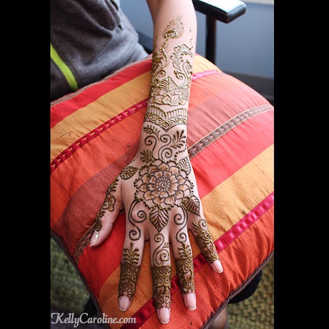 Single hand, close up from a past henna session