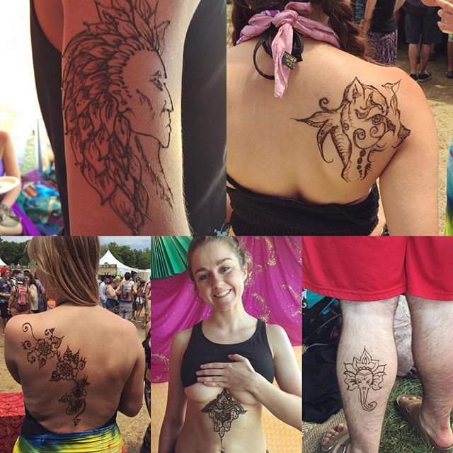 Loving all the different styles people are getting at @electric_forest! We are really enjoying ourselves️ Be sure to come by and see us for your #henna!  We are across from all the food vendors in GA camping. . . .