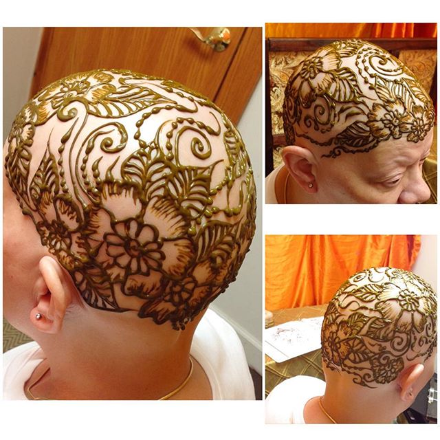 Here is a lovely lady I had the pleasure to do a henna crown for. She lost her hair due alopecia. Her attitude was so positive and influential, we could have sat and chatted all day . It is days like that when I really love my job ️