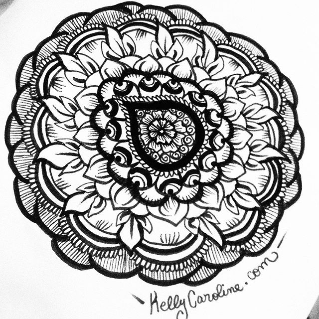A black and white henna mandala from my sketchbook last night