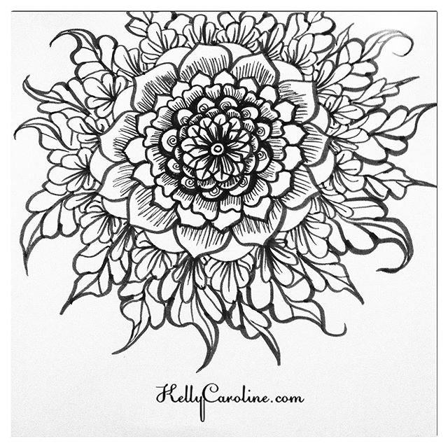 A black and white henna mandala from my sketchbook last night