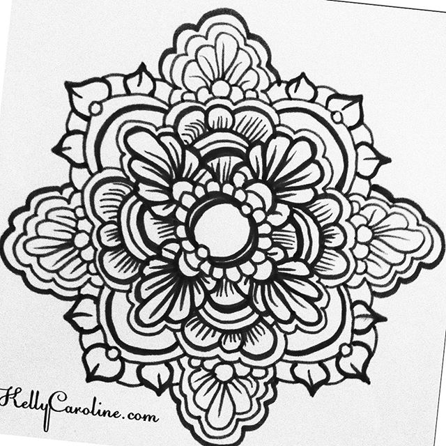 A black and white henna mandala from my sketchbook last night