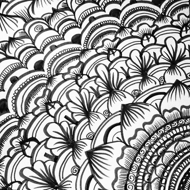 Did a beautiful, full body henna design tonight at the studio- bit since I couldn’t take any pictures of that ;-) I drew a piece reminiscent of what I did for her. A black and white henna mandala from my sketchbook tonight