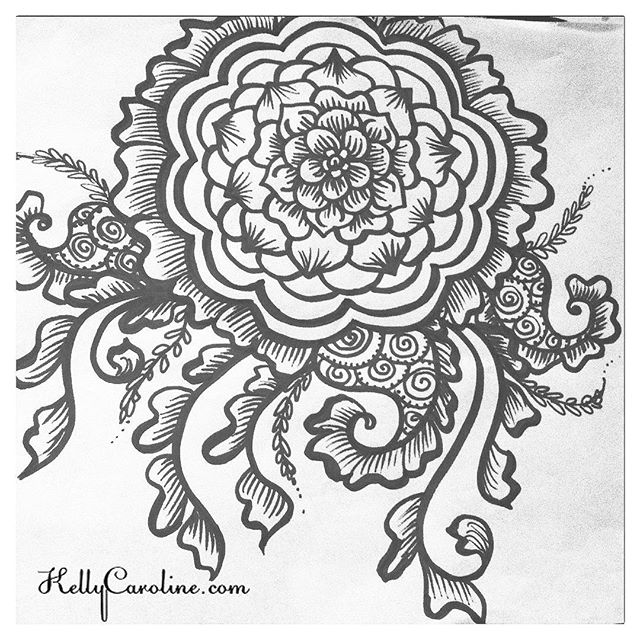 Here’s to what I hope will be a relaxing day for you – enjoy! ( A black and white henna mandala from my sketchbook)