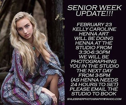 Attention ***High School Seniors*** we are Excited to be joining @shilessnerphoto for their Senior Week Special - visit the site to find out how to be involved. . . #henna #hennatattoos #michigan #highschool #modeling #brighton #howell #ypsilanti #annarbor #kellycaroline #tattoos