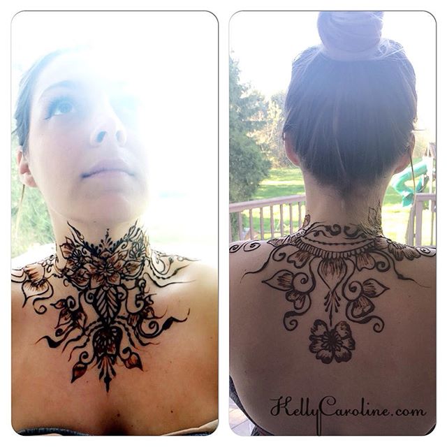 It’s the best having a gorgeous friend ask you to do a bold, awesome henna design on their neck !