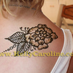floral henna design, shoulder henna tattoo, party michigan henna