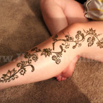henna leg tattoo