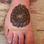 henna foot tattoo, mandala