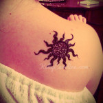 sun henna tattoo on the shoulder sun henna tattoo on the shoulder